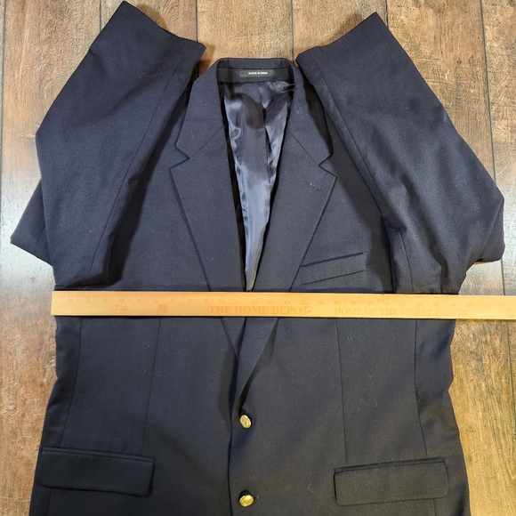 Chaps Blazer Mens Size 48L Navy Blue Gold 2 Button Sport Coat Suit Jacket Preppy - Picture 7 of 11